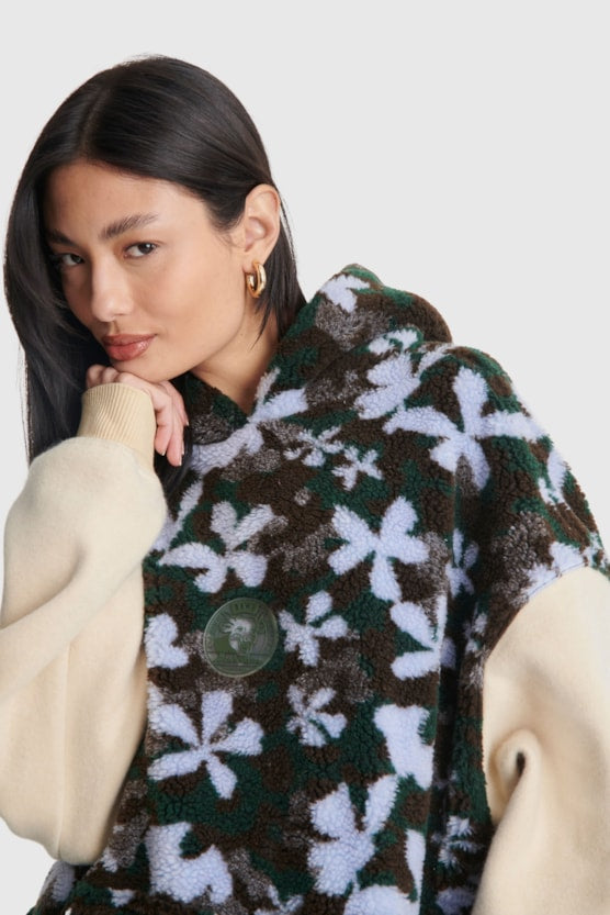 Moletom Baw Oversized Sherpa Floral Camo