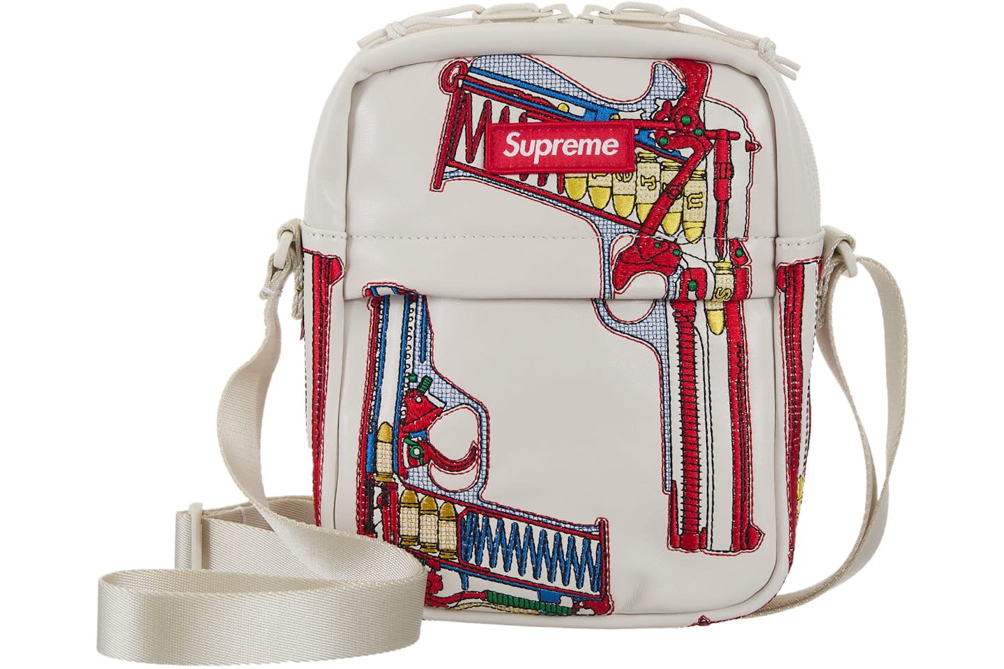 Shoulder Bag Supreme Guns Embroidered Leather