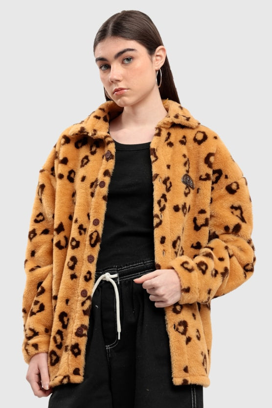 Overshirt Baw Sherpa Leopard