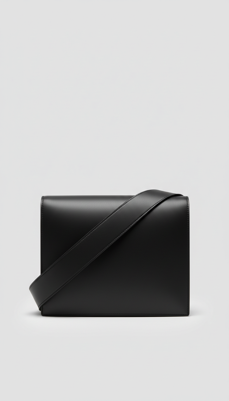 Matte Black Minimalist Crossbody Bag